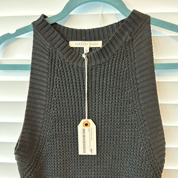 Endless Rose Mini Sweater Dress Black with cut outs - Picture 5 of 6